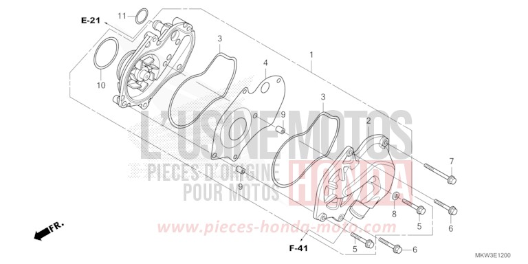 POMPE A EAU de NC750X "Méca" MAT BALLISTIC BLACK METALLIC (NHA86) de 2023